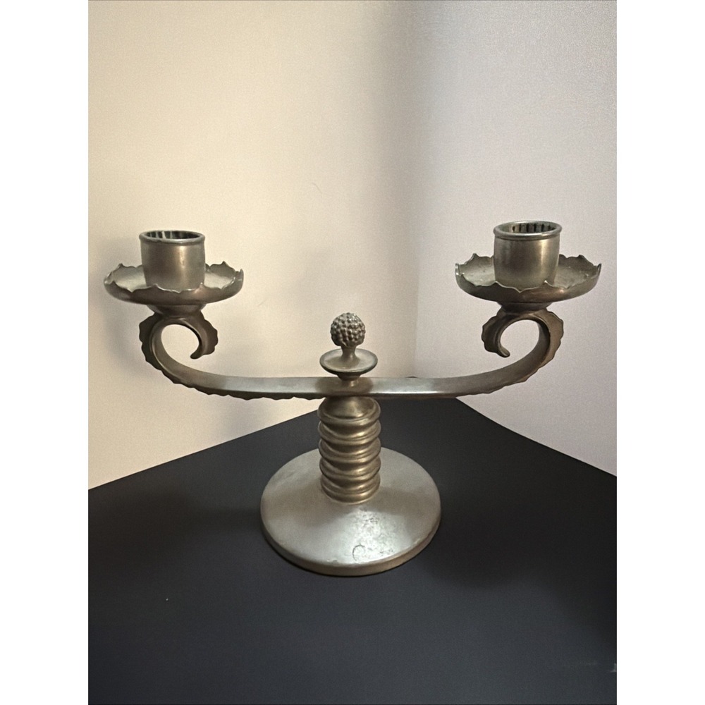 Vintage Plymouth Pewter Candlestick 83966 Made In USA